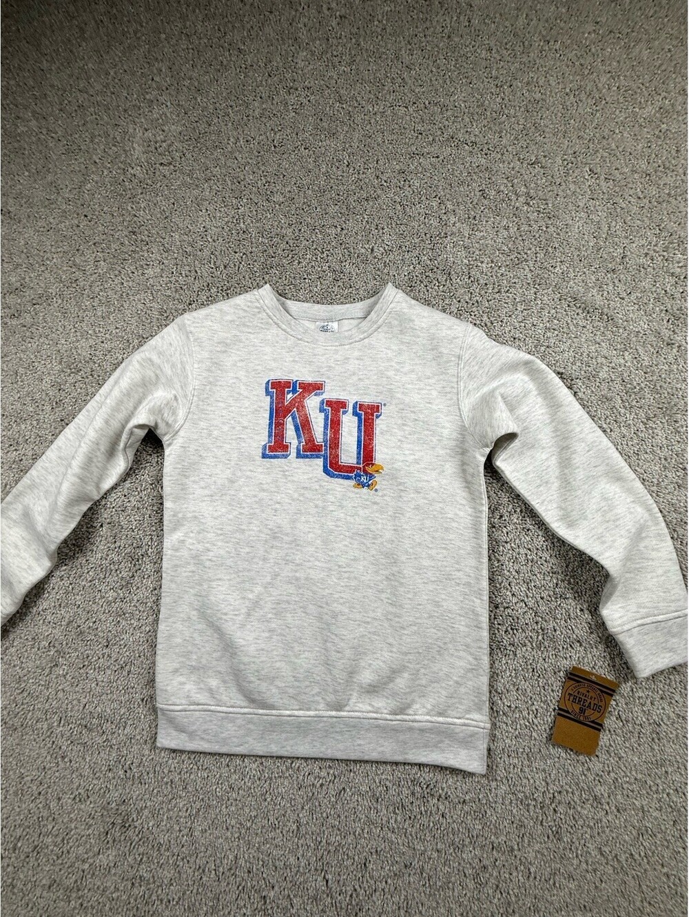 NWT Rivalry Threads Kansas University Sweatshirt Youth Size L 10/12 Gray